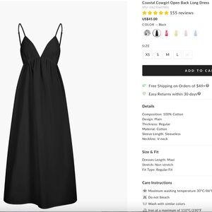 Commense Coastal Cowgirl Open Back Long Dress